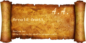 Arnold Anett névjegykártya