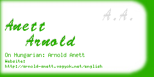 anett arnold business card